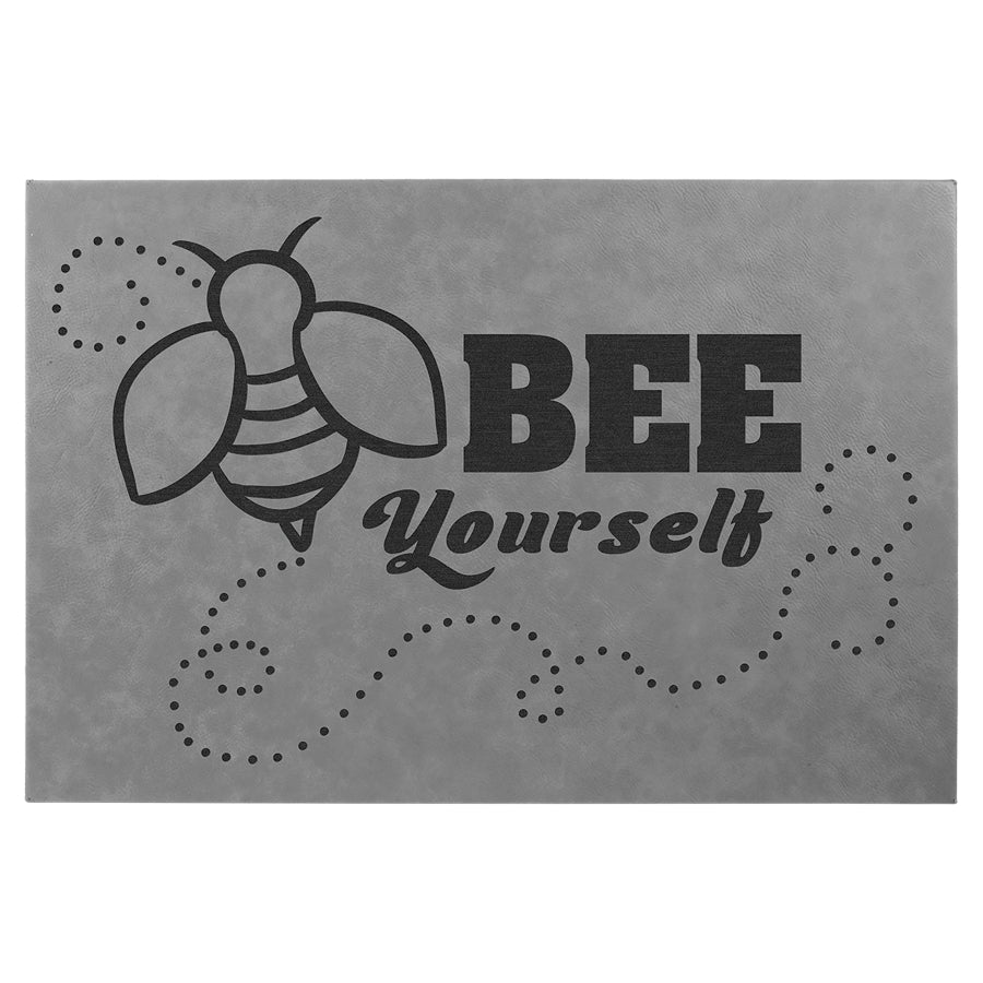 Bee Yourself - Wall Art Grey Synthetic Leather