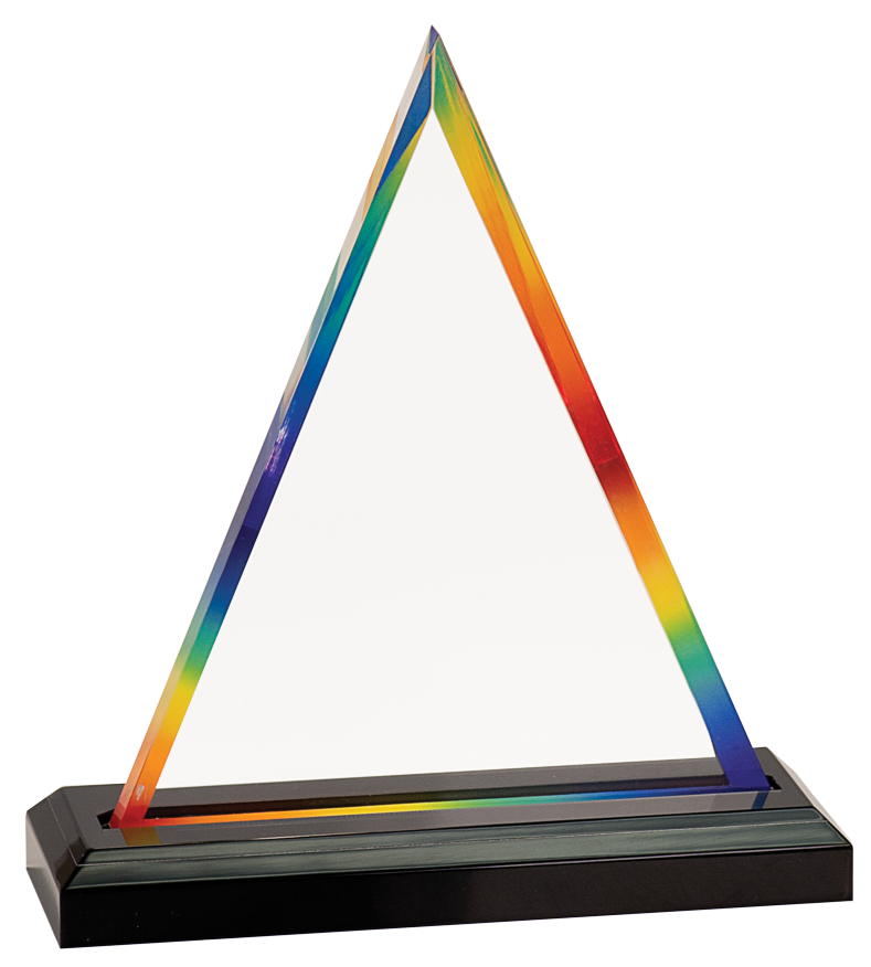 7 3/4" Rainbow Triangle Impress Acrylic