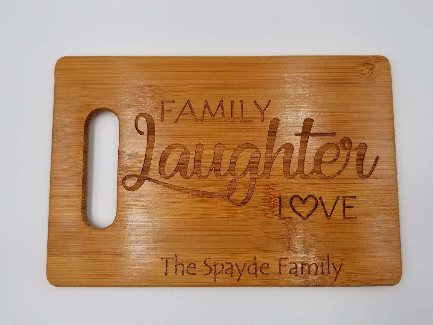 Large Personalized Engraved Bamboo Cutting Board for Wedding, Anniversary