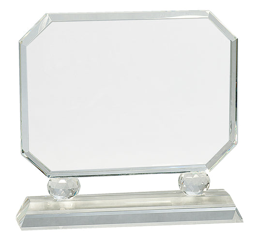 8" Rectangle Crystal on Clear Pedestal Base