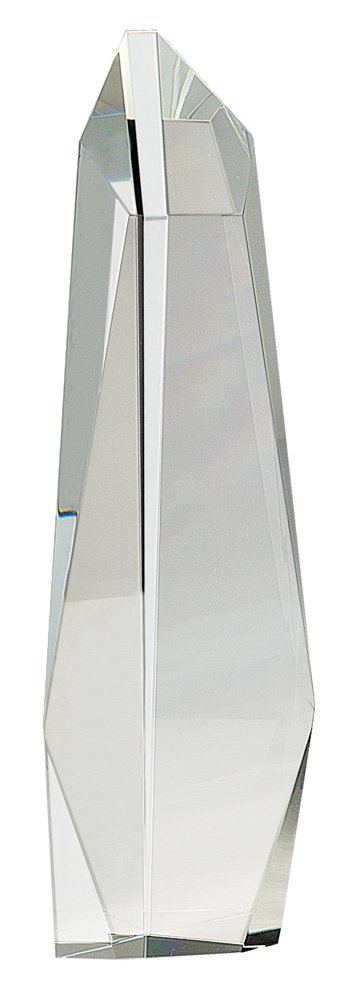 12" Clear Crystal Facet Slant-Top Tower