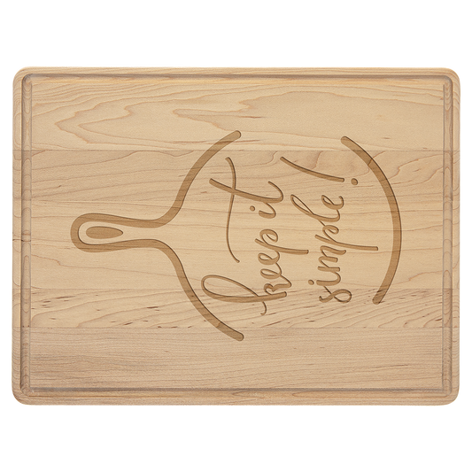 11 1/2" x 8 3/4" Maple Cutting Board with Drip Ring