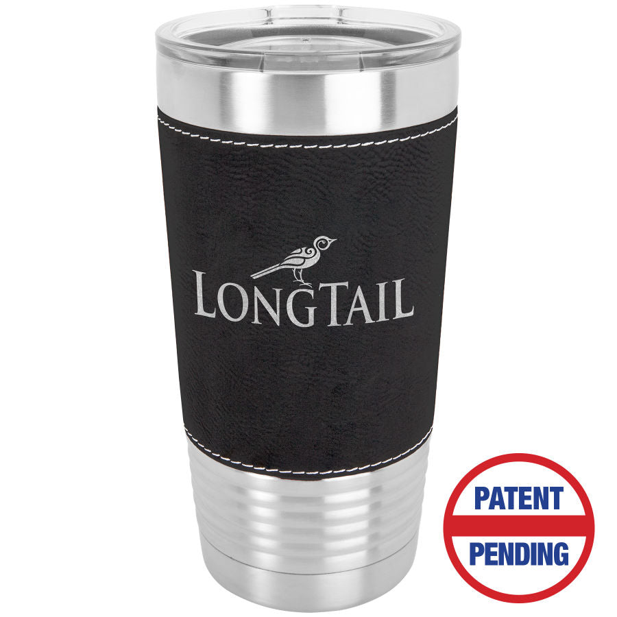 20 oz. Laserable Leatherette Tumbler with Clear Lid