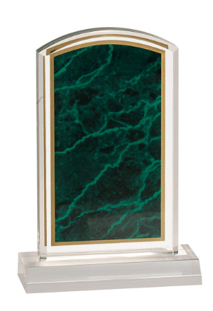 4" x 6" Green Marbleized Acrylic with 5" Base