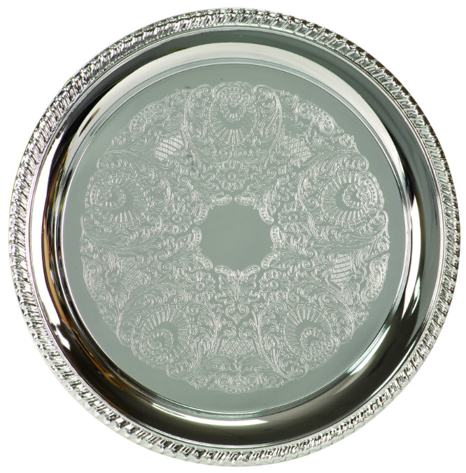 12" Round Chrome Plated Tray