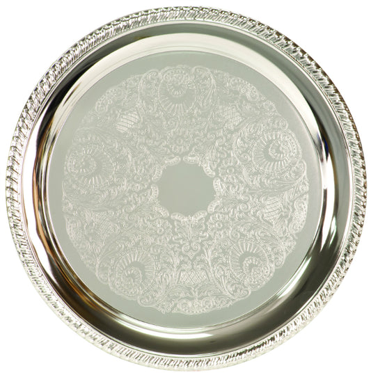12" Round Silver Plated Tray
