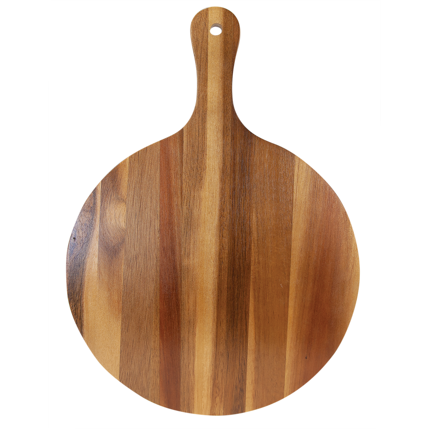 14 1/2" x 10 1/2" Round Acacia Wood/Slate Serving Board with Handle - Birthday Gift