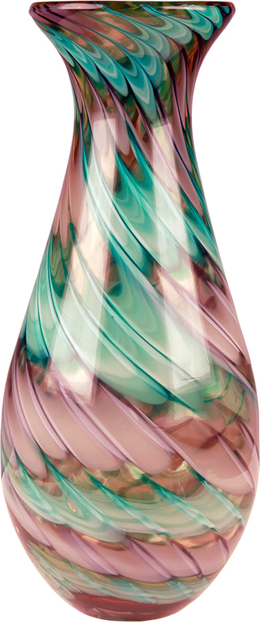 14 1/2" Swirl Art Glass Vase