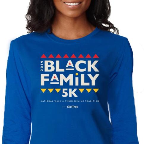 GirlTrek's 2019 Black Family 5K! Long Sleeve Performance Shirts