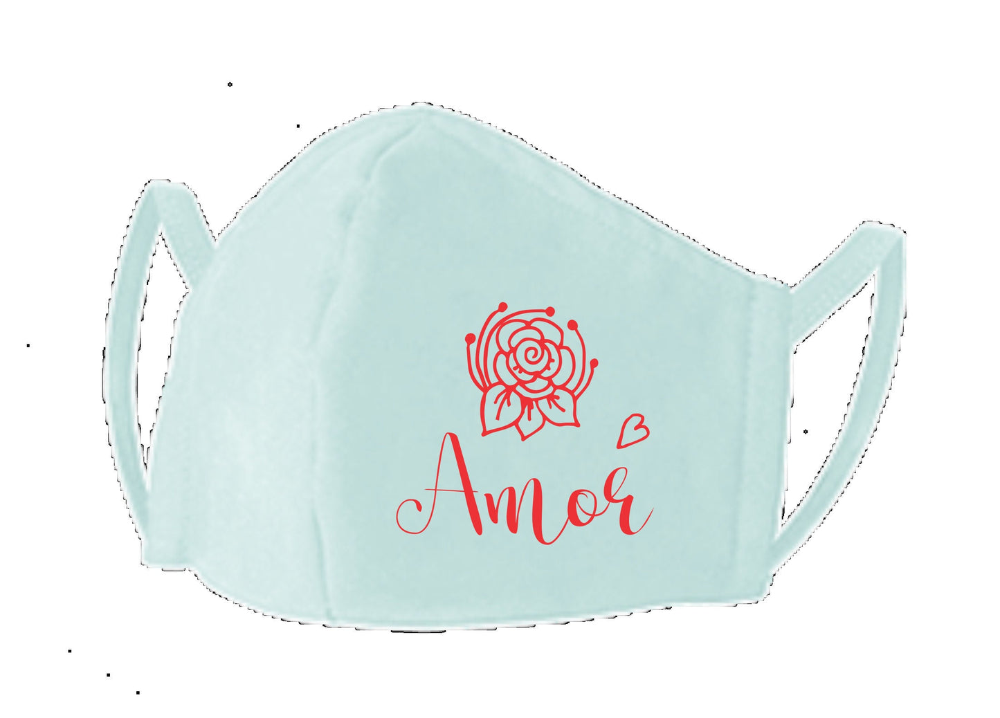 Face Mask, Amor. Gift for Her, Lover, Love, Stay Safe, Reusable, Washable, Cute Saying, Ice Blue, Comfortable