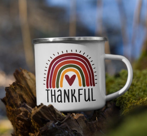 Campfire Mug, Grateful Mug, Thankful Mug, Best Friend Gift, Cute Mug, Gratitude Mug,  Thanksgiving Mug, Lettered, Mug with Sayings, Fall Mug
