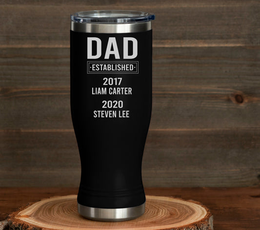 Personalized Beer Pilsner, Beer Glass Dad Est, Gift For Dad, Dad Established Glass, Gift From Wife, Custom Pilsner, Father's Day Gift