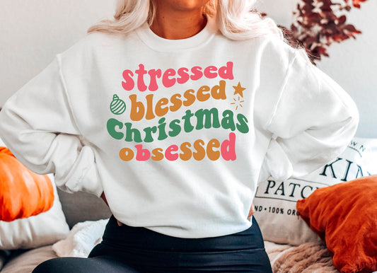 Stressed, Blessed, Christmas, Funny Christmas Sweater, Ugly Christmas Sweater, Holiday Sweater, Matching Christmas Sweater, fall apparel